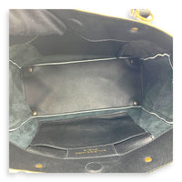Papier Top Handle Bag Black with White Trim in Calfskin, Ruthenium hardware