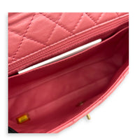 Precious Jewel Single Flap Pink Shoulder Bag in Calfskin, Gold hardware