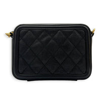 Filigree Shoulder Bag Black in Caviar Leather, Gold hardware