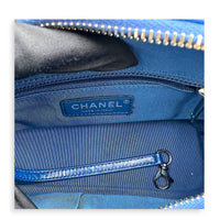 Gabrielle Small Blue Shoulder Bag in Calfskin, Gold hardware