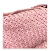 Intrecciato Shoulder Bag Pink in Lambskin, Ruthenium hardware