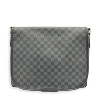 Daniel Shoulder Bag Black in Coated Canvas, Silver hardware