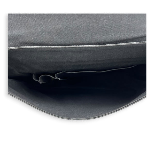 Daniel Shoulder Bag Black in Coated Canvas, Silver hardware