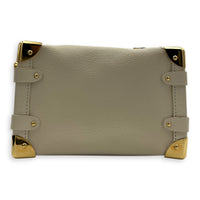 Side Trunk PM White Shoulder Bag in Taurillon Leather, Gold hardware