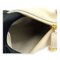 Side Trunk PM White Shoulder Bag in Taurillon Leather, Gold hardware