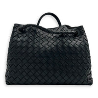 Andiamo Top Handle Bag Medium Black in Nappa Leather, Gold hardware