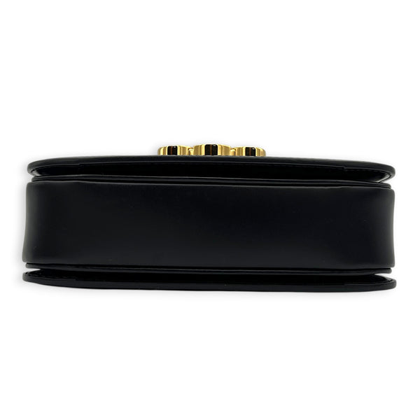 Triomphe Shoulder Bag Black in Calfskin, Gold hardware