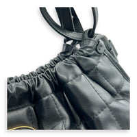 Deco Tote Bag Black in Calfskin, Silver hardware