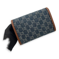 Dionysus Wallet On Chain Blue in Denim, Silver hardware