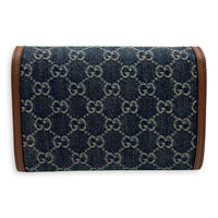Dionysus Wallet On Chain Blue in Denim, Silver hardware