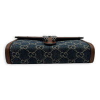 Dionysus Wallet On Chain Blue in Denim, Silver hardware