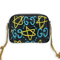 GG Marmont Shoulder Bag Black in Calfskin, Gold hardware