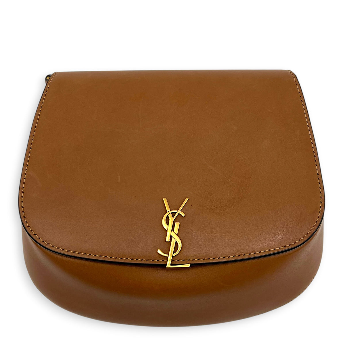 Voltaire Mini Brown Top Handle Bag in Calfskin, Gold hardware