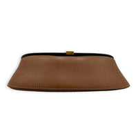 Voltaire Mini Brown Top Handle Bag in Calfskin, Gold hardware