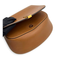 Voltaire Mini Brown Top Handle Bag in Calfskin, Gold hardware