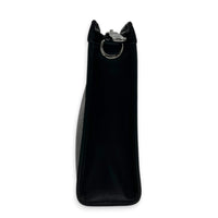 Gaston Wearable Wallet Shoulder Bag Black in Monogram Coated Canvas, Silver hardware