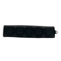 Gaston Wearable Wallet Shoulder Bag Black in Monogram Coated Canvas, Silver hardware