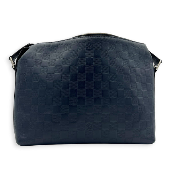 Discovery Messenger Blue in Embossed Leather, Silver hardware