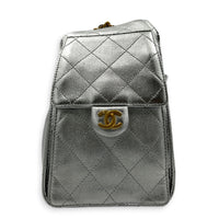 C25 Hobo Shoulder Bag Small Silver in Caviar Leather, Gold hardware