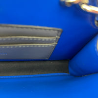 Peekaboo Shoulder Bag Blue in Calfskin, Silver hardware
