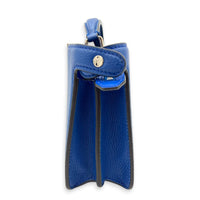 Peekaboo Shoulder Bag Blue in Calfskin, Silver hardware
