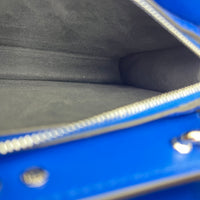 Peekaboo Shoulder Bag Blue in Calfskin, Silver hardware