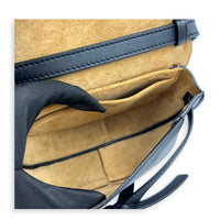Gate Shoulder Bag Black in Calfskin, Gold hardware