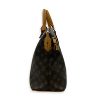Lock It Top Handle Bag Brown in Coated Canvas, Gold hardware