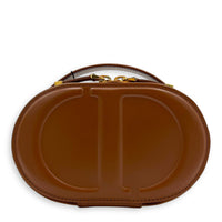 CD Crossbody Bag Brown in Calfskin, Gold hardware
