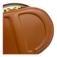 CD Crossbody Bag Brown in Calfskin, Gold hardware