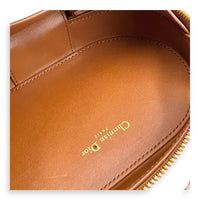 CD Crossbody Bag Brown in Calfskin, Gold hardware