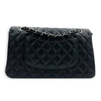 Classic Shoulder Bag Medium Black in Caviar Leather, Silver hardware