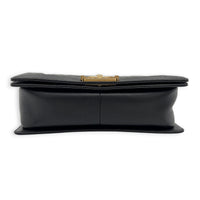Boy Shoulder Bag Medium Black in Caviar Leather, Gold hardware