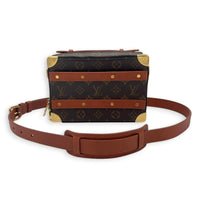 Soft Trunk Shoulder Bag Brown in Monogram Coated Canvas, Gold hardware