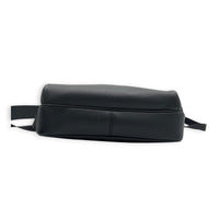 Outdoor Shoulder Bag PM Black in Taiga Leather, Silver hardware