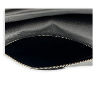 Outdoor Shoulder Bag PM Black in Taiga Leather, Silver hardware