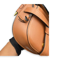 Gate Shoulder Bag Brown in Calfskin, Gold hardware