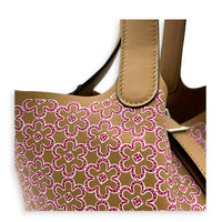Picotin 18 Daisy Chai/Rose/White Top Handle Bag in Swift, Palladium hardware