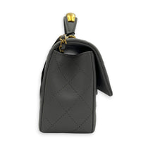 CC Rectangle Top Handle Bag in Lambskin, Gold hardware