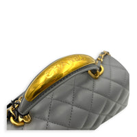CC Rectangle Top Handle Bag in Lambskin, Gold hardware
