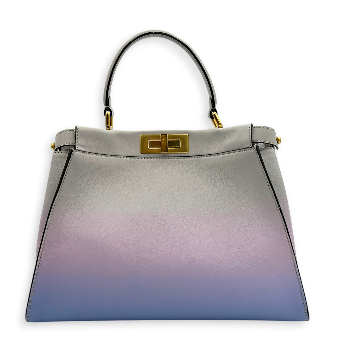 Peekaboo Top Handle Bag Multi-colour in Calfskin, Gold hardware