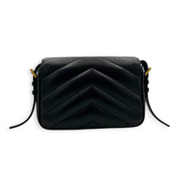 Loulou Toy Black Crossbody Bag in Lambskin, Gold hardware