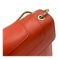 Serpenti Forever Red Crossbody Bag in Calfskin, Gold hardware