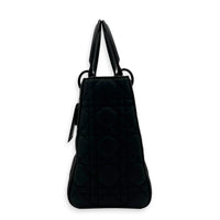 Lady Dior Top Handle Bag Medium Black in Lambskin, Ultramatte hardware