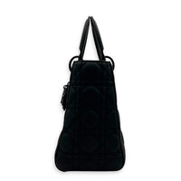 Lady Dior Top Handle Bag Medium Black in Lambskin, Ultramatte hardware