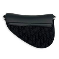 Saddle Crossbody Bag Black in Canvas, Silver hardware