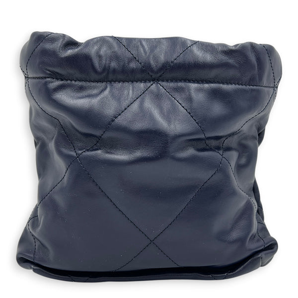 C22 Shoulder Bag Mini Blue in Calfskin, Silver hardware