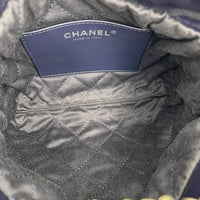 C22 Shoulder Bag Mini Blue in Calfskin, Silver hardware