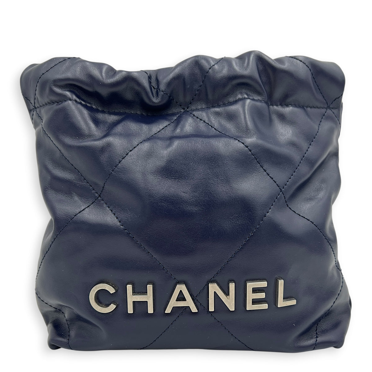 C22 Shoulder Bag Mini Blue in Calfskin, Silver hardware