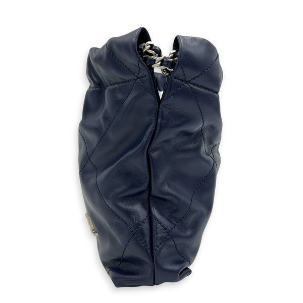 C22 Shoulder Bag Mini Blue in Calfskin, Silver hardware